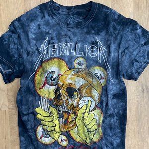 VINTAGE LOOK METALLICA BAND TEE - TIE DYE - MEDIUM - VERTIGO - PUSHEAD DESIGN